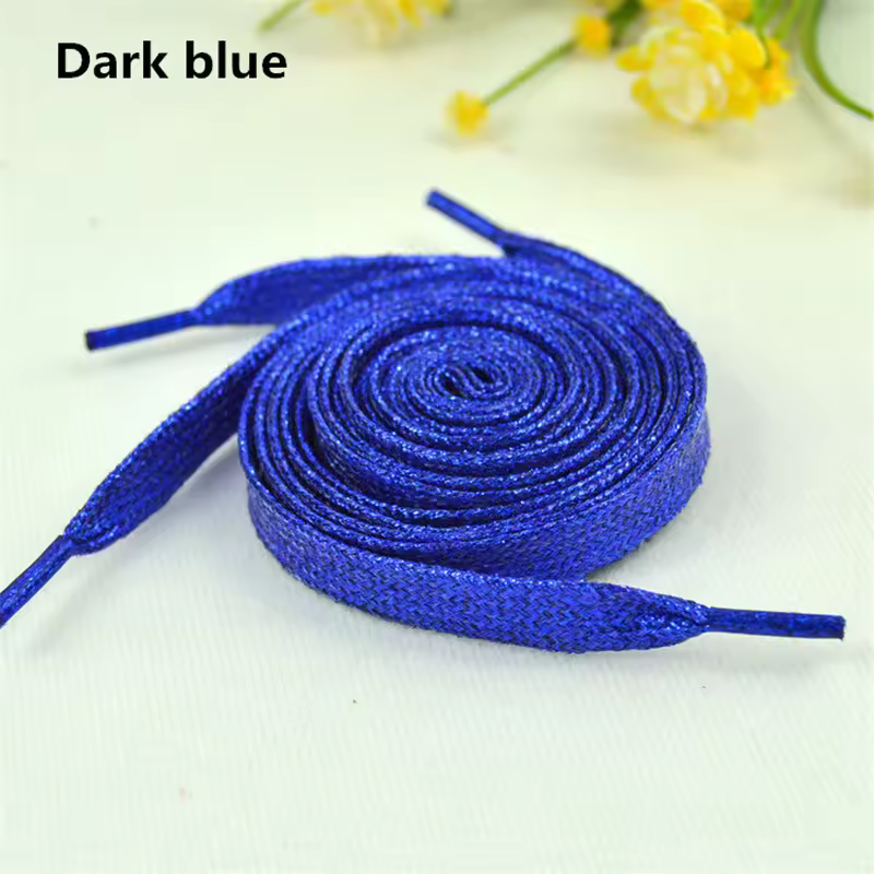 1 cm Width Colorful Lurex Shoelaces Trendy Bright Colorful Fall Winter Shoelaces Sneaker White Casual Sports Leather Shoes Laces - Image 20
