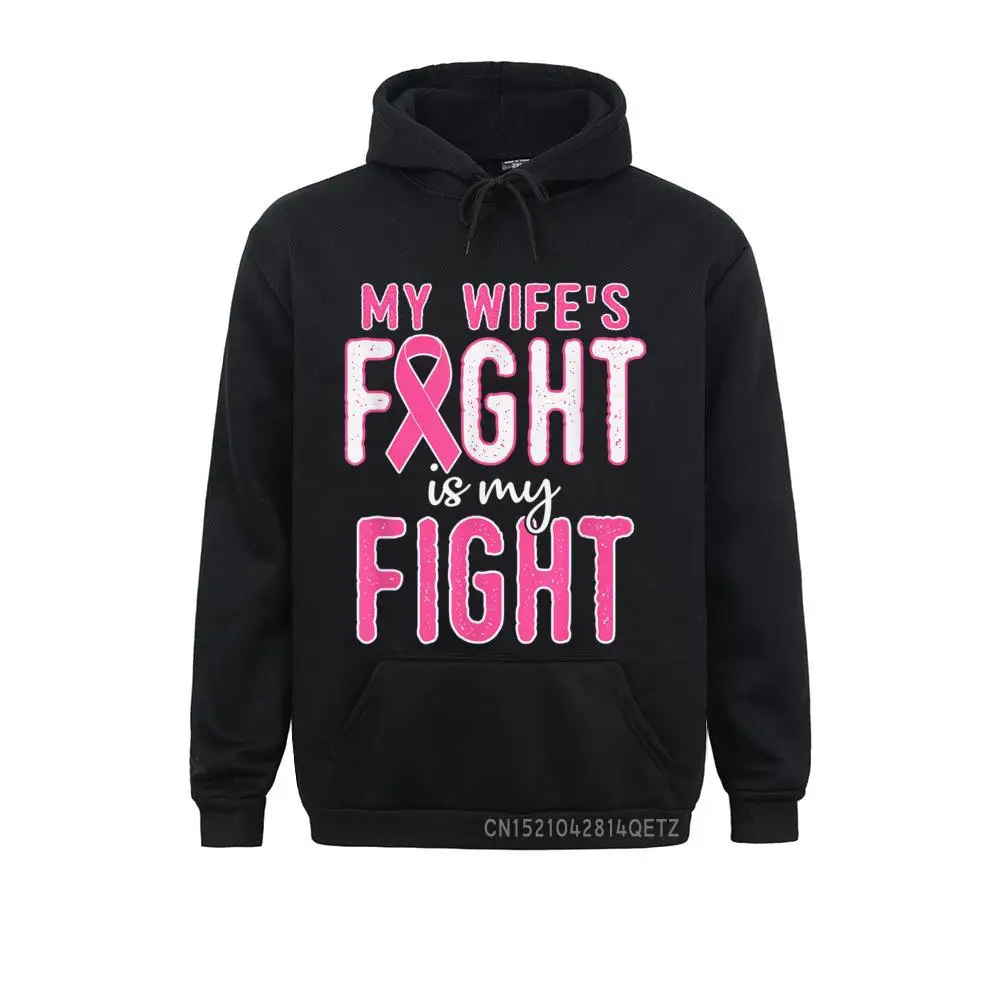 

Long Sleeve Hoodies Spring/Autumn Youth Sweatshirts Breast Cancer Top My Wifes Fight Is My Fight Design Clothes Fashionable