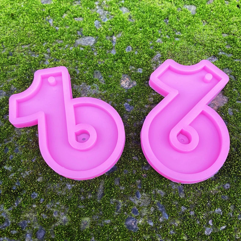 Silicone Resin Keychain Mold Musical Note Keychain Silicone Mold Hole DIY Chocolate Handmade Ice Cream Cupcakes Cake Decoration