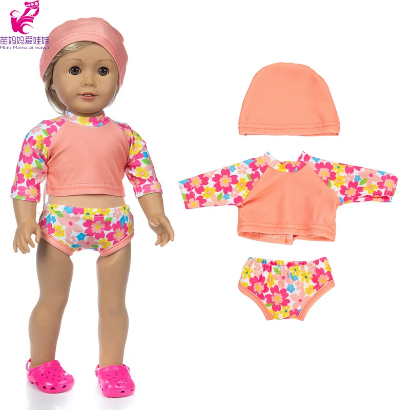 18-inch summer swimsuit suit suitable for 43cm baby doll one-piece suit doll accessories