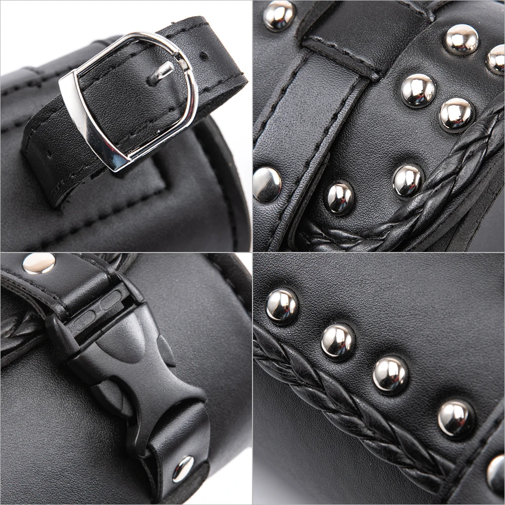 حقيبة دراجة نارية السرج بولي Leather الجلود الجبهة شوكة الذيل أداة حقيبة الأمتعة ل هارلي المروحية بوبر كروزر سبورتستر XL 883 1200