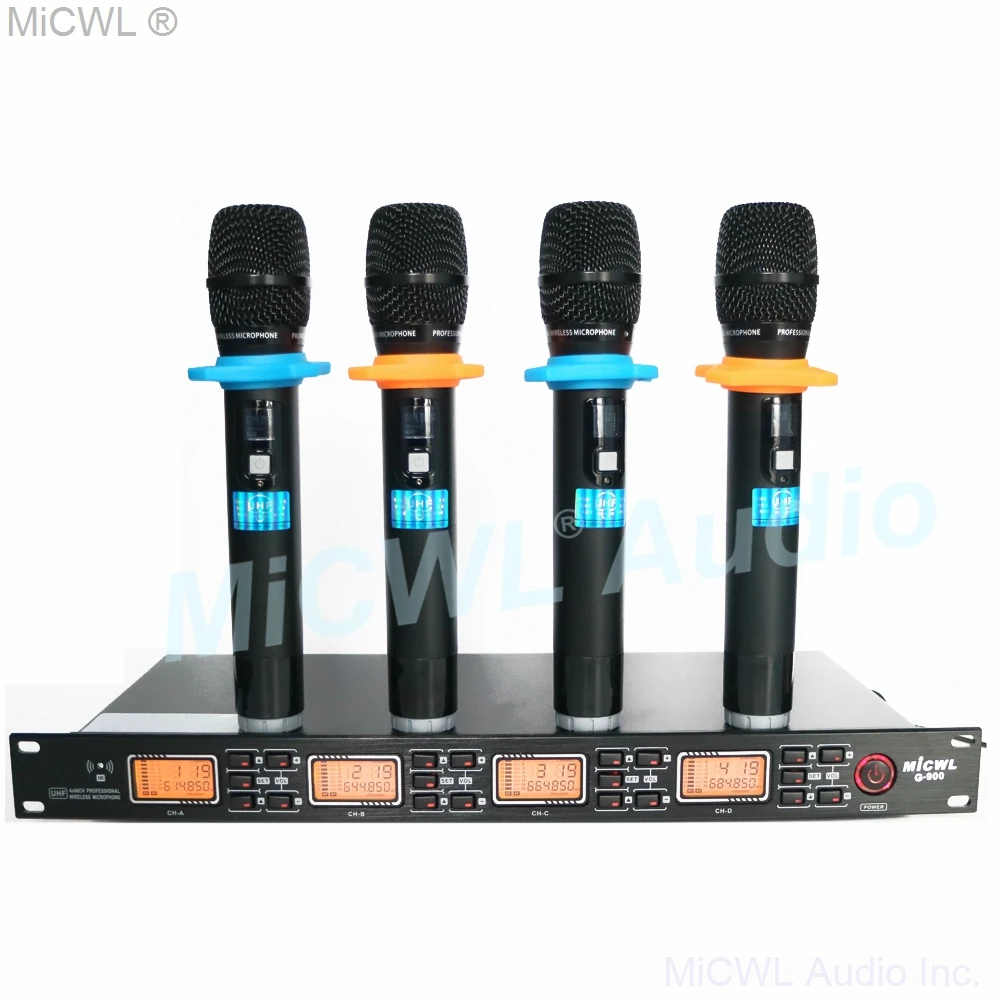 

Original MiCWL G900 4 Handheld 240 Channel Wireless Dynamic Microphone System for Stage Performance Karaoke Mic Set