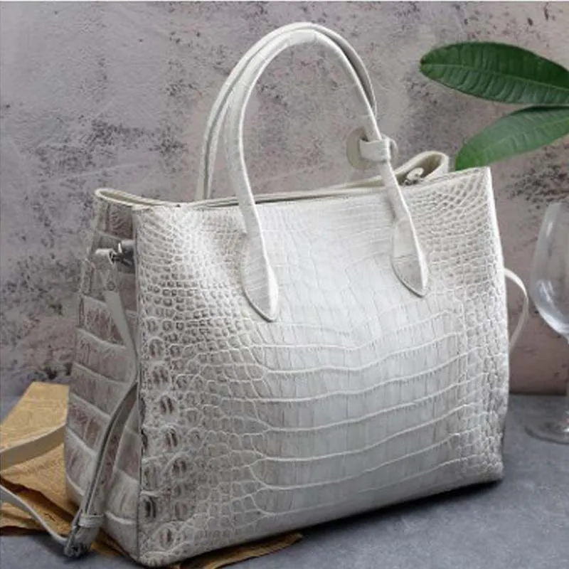 ourui true  crocodile skin female  package  The Himalayan  white women handbag