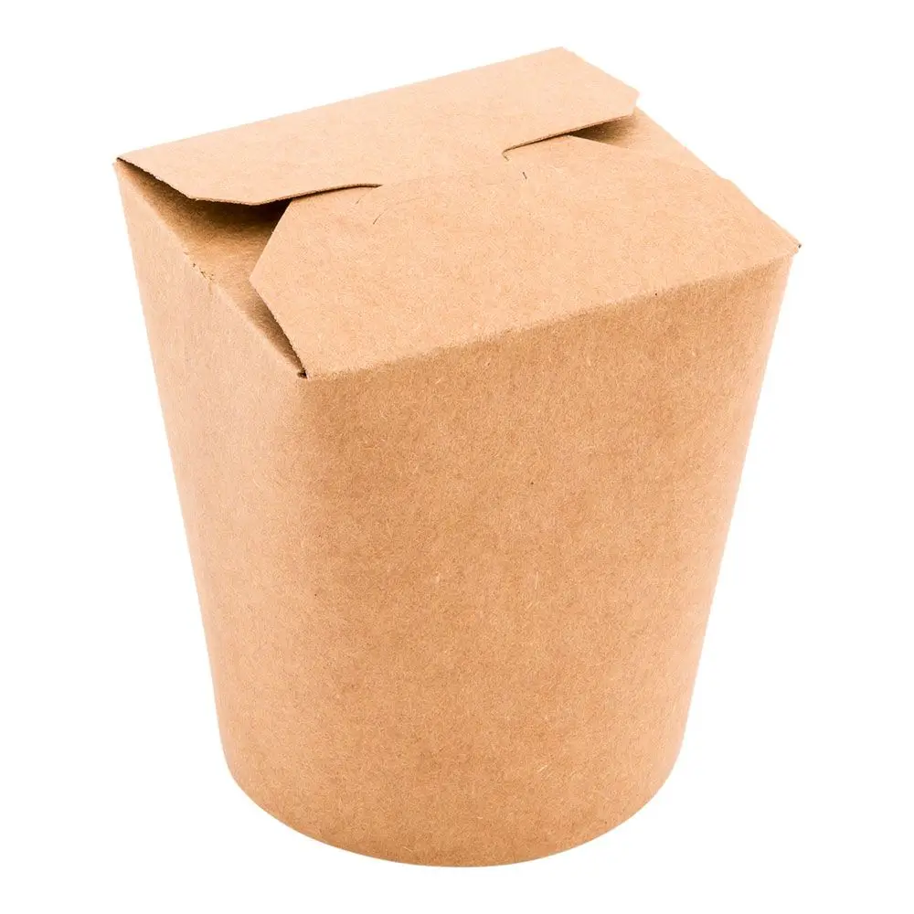 10 Pieces x Home Restaurant Parties Catering Supplie Kraft Paper Noodle Take Out Food Box - 510ml/16oz Container