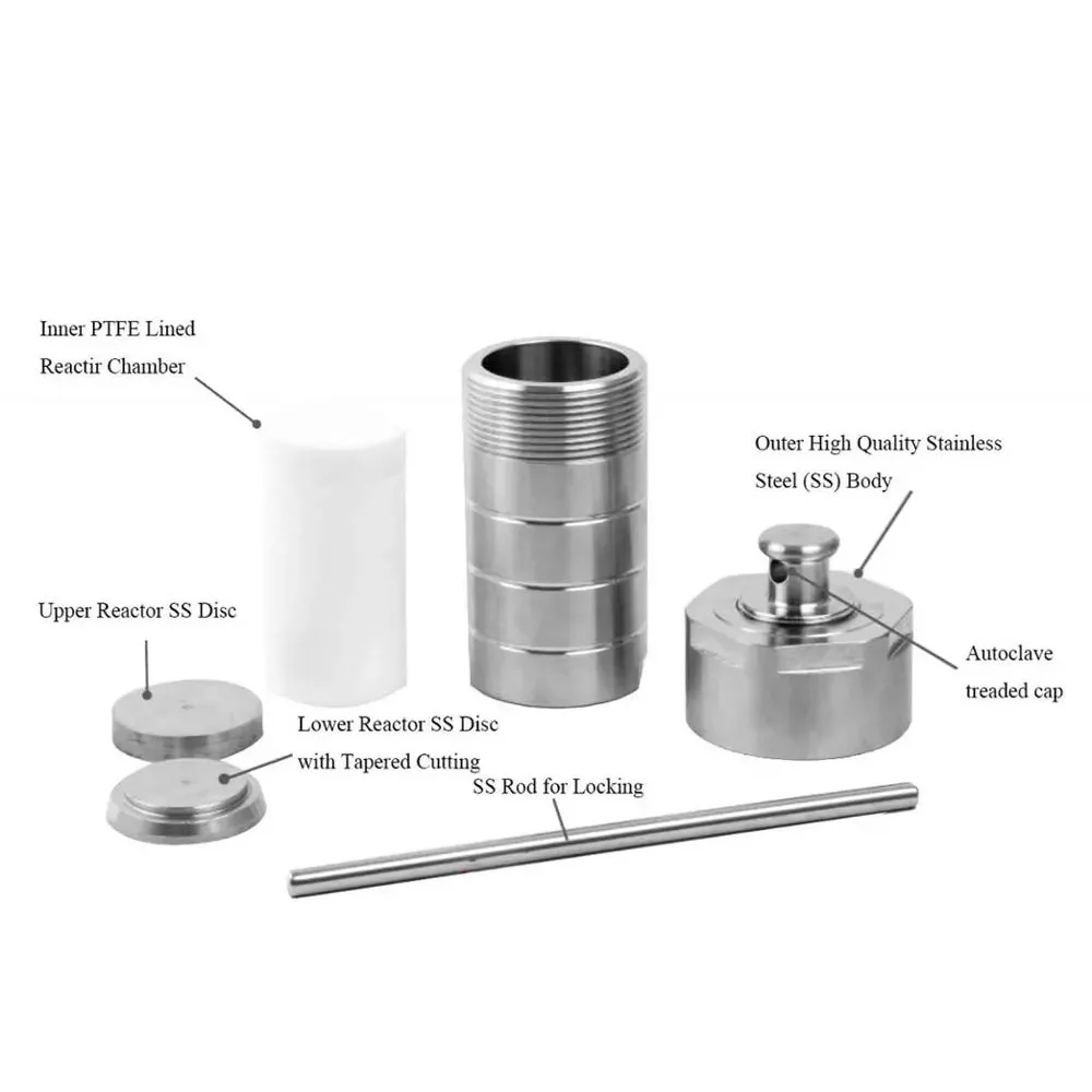 Vessel-kettle Hydrothermal Autoclave Reactor  with PTFE Chamber Hydrothermal Synthesis 50ml