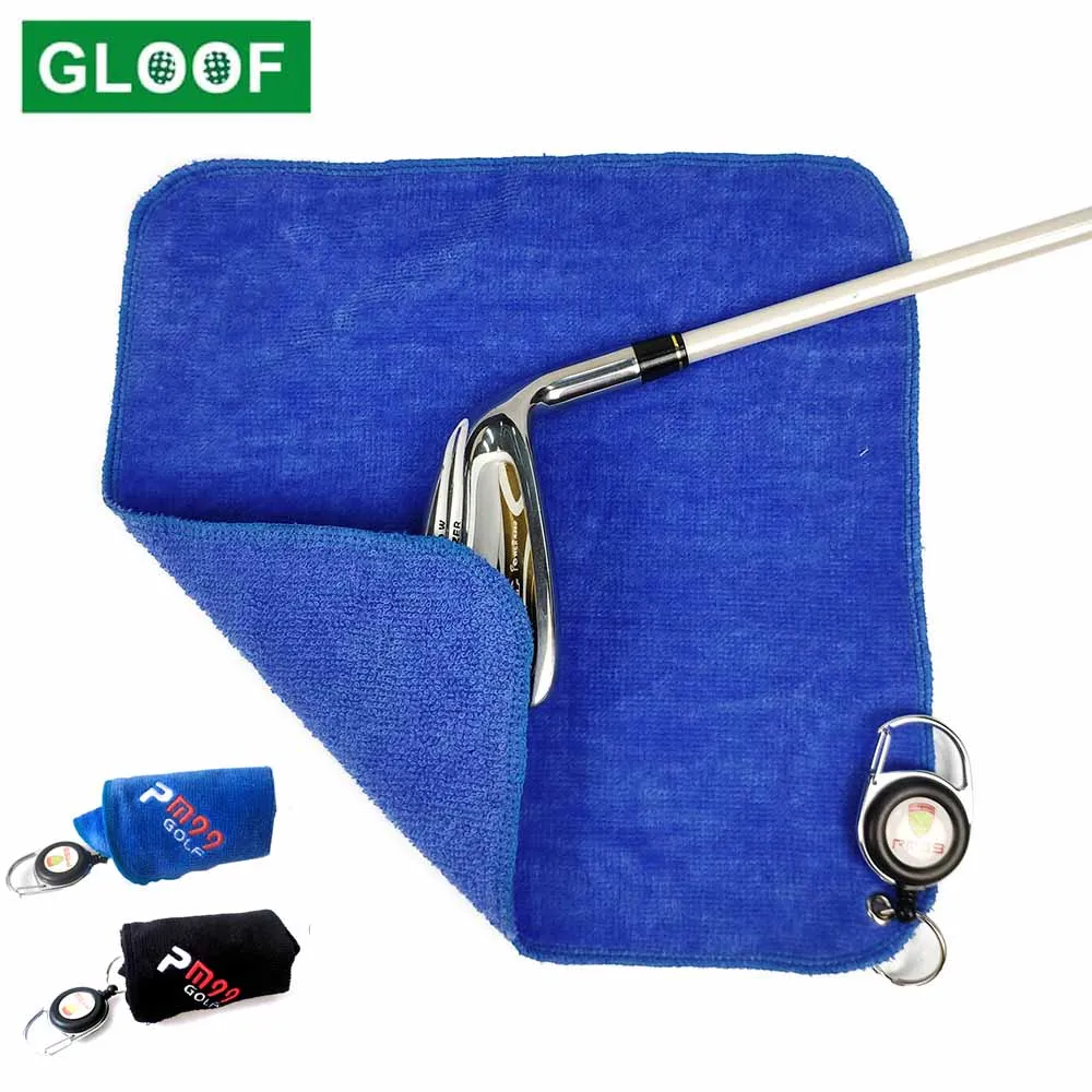 1Pcs Golf Towel Microfiber Cleaning Square Cooling Relief Sweat Absorbent Golf Scarf With Hanging Extension Cord Clip