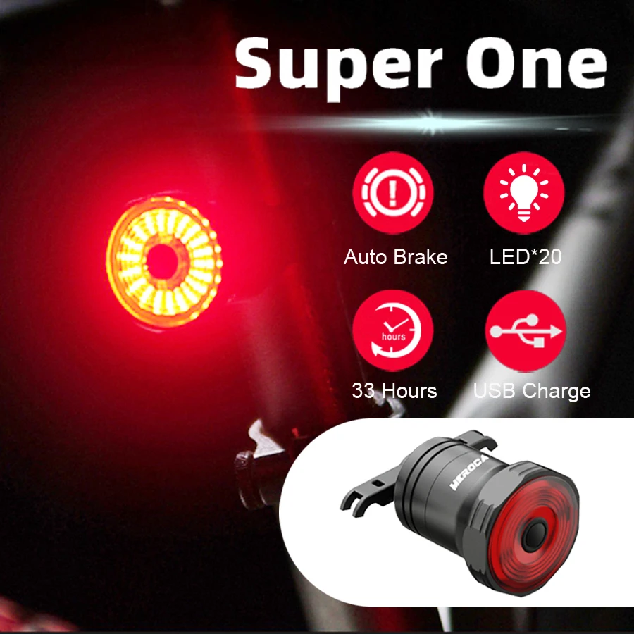 NEWBOLER Bicycle Smart Auto Brake Sensing Light IPx6 Waterproof LED Chargable Cycling Taillight Bike Rear Light Bike Accessories