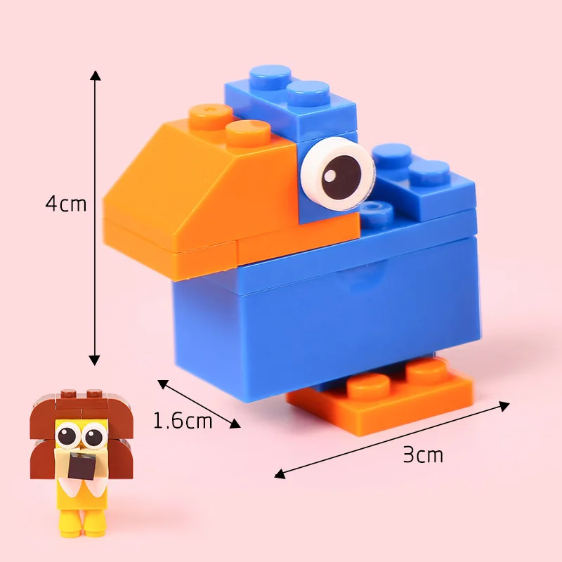 Creative cartoon pupils DIY building block assembled toy pencil sharpener children's manual pencil sharpener