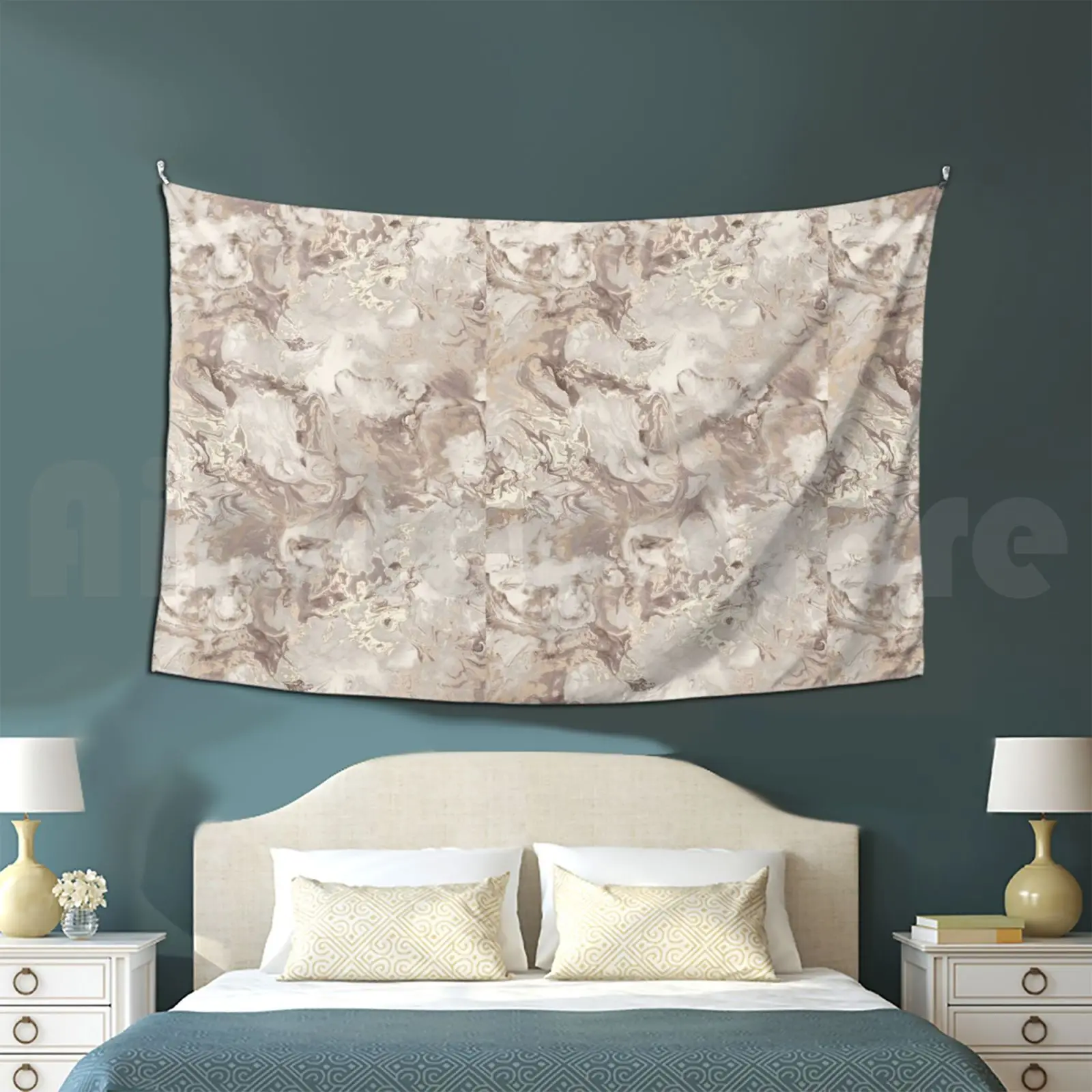 Marble Tapestry Living Room Bedroom Tan Beige Gold Marble Marble Marble Sand Beach Swirl Marble Marble