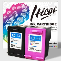 Hicor-Reemplazo de cartucho de tinta remanufacturado 302, para HP 302, 302XL, DeskJet 1110, 2130, para HP302XL, Envy 4520, NS45, Officejet 3630