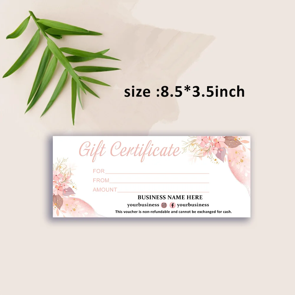 Personalized Floral Gift Certificate, Delicate Voucher