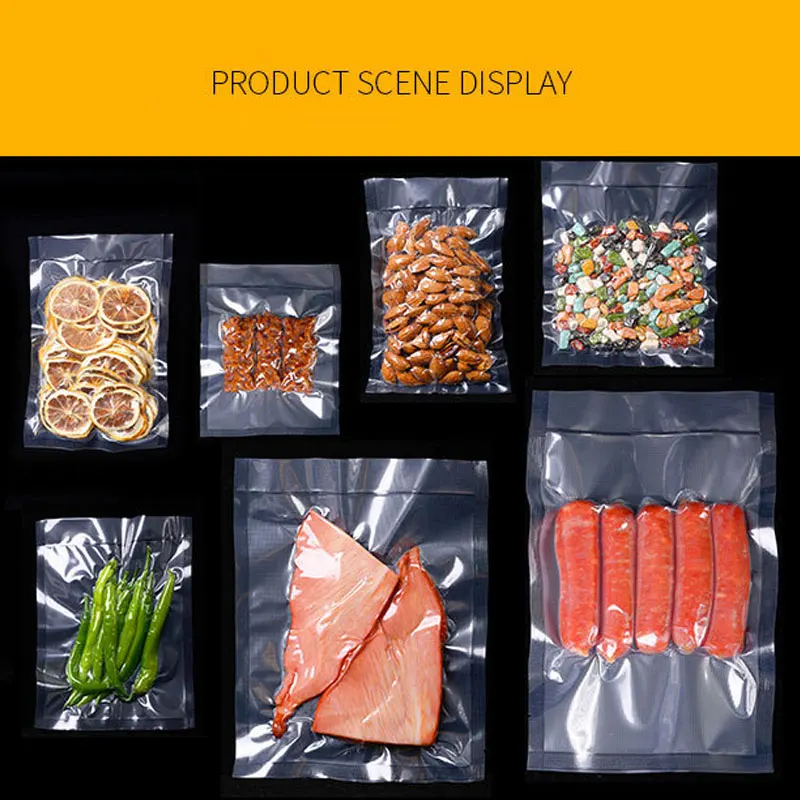 50 قطعة أكياس تفريغ الطعام المطبخ تخزين أكياس ل فراغ السدادة التعبئة والتغليف رولز الغذاء الطازجة التوقف أكياس مكنسة 17*25 سنتيمتر التعبئة والتغليف