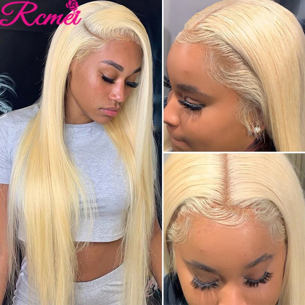 13x4 613 Blonde HD Lace Front Human Hair Wigs Straight 613 Transparent Lace Frontal Wig With Baby Hair Brazilian Remy 150% Wigs