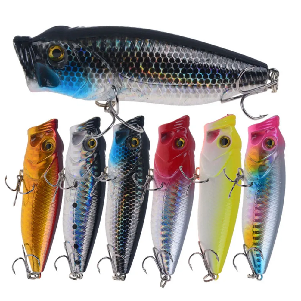 1pcs 8cm/15.3g Floating Popper Hard Fishing Lure Artificial Bait Hard Wobblers Tackle Pesca Plastic Crankbait For Pike Bass Carp