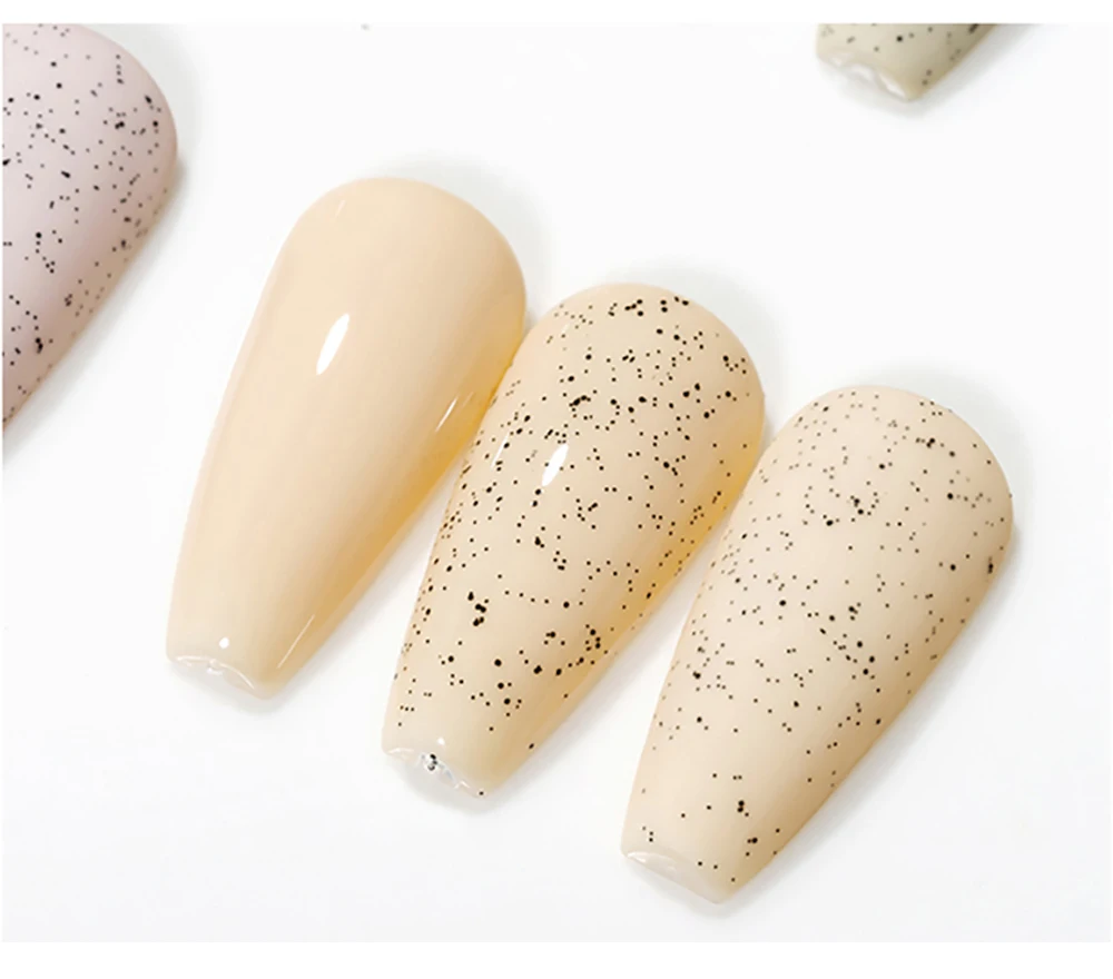 Vendeeni 15ml Sand Candy Top Coat für Gel-Nagellack, Schwarze Punkte Gel-Lack, Kristallzucker UV Soak Off Nail Art Primer Gel – Detail 8