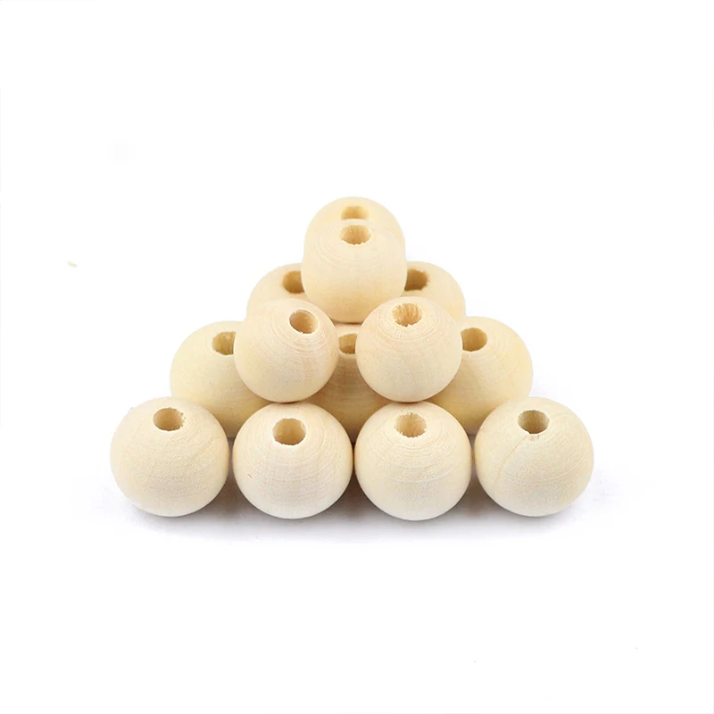 HGKLBB Natural Ball Wooden Beads 5~30MM Eco-Friendly Round Loose Spacer beads for Jewelry making bracelet Craft DIY Accessories