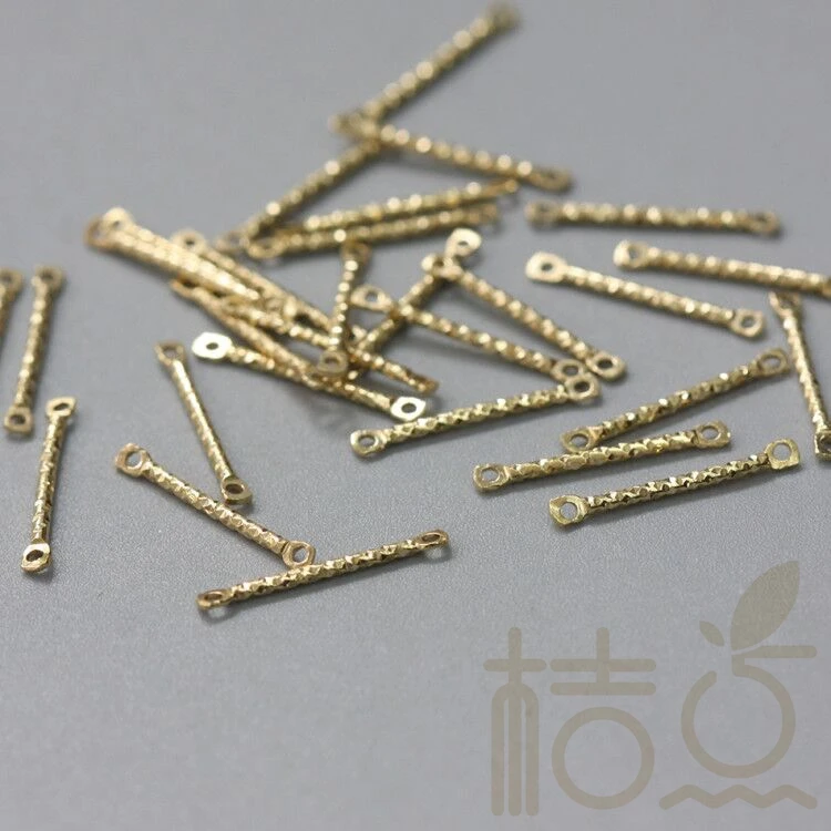 Fourniture de bricolage-connecteur texturé Findng en laiton massif-lien-barre 14x1mm (3950C-S-299)