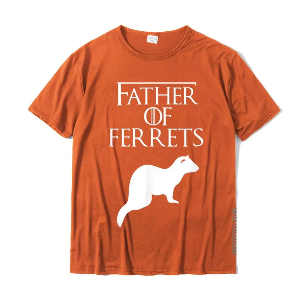 Unique White Father Of Ferret Lover Gift E010405 Printed OnCasual Tees Faddish Cotton Men's Top T-Shirts