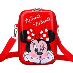 Sacs à bandoulière dessin animé Disney Minnie Mouse pour filles, sac à bandoulière en cuir imprimé amusant pour enfants, petits paquets étanches