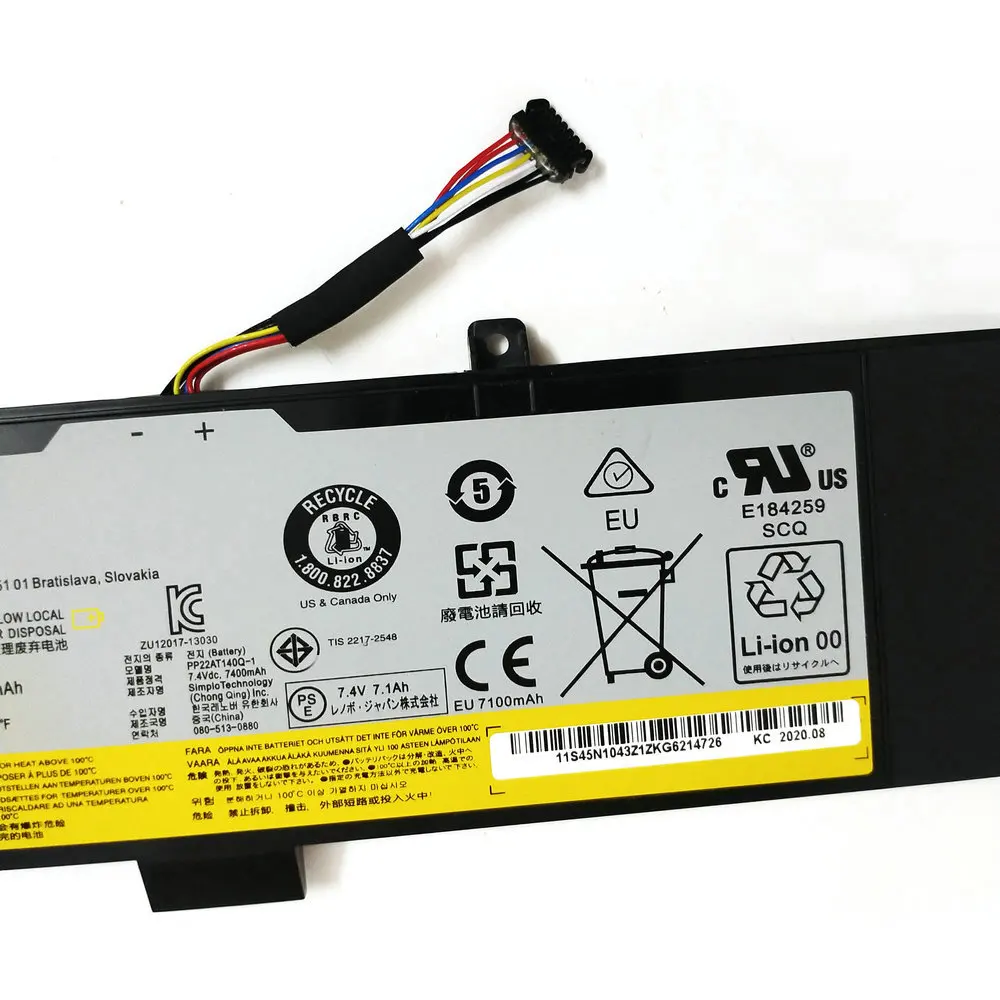 Genuine L13M4P02 Laptop Battery For Lenovo Y50-70 Y70-70 Y70 121500250 Tablet L13M4P02 L13N4P01 7.4V 54Wh 7400mAh