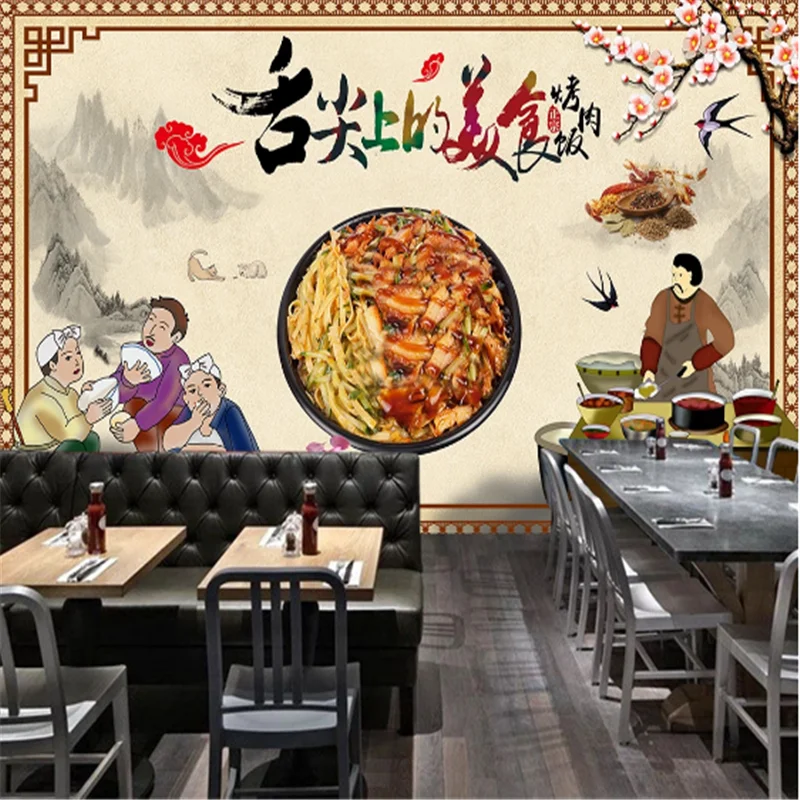 Custom Kimchi Hand-Korean Theme Restaurant Landscape wall paper Korean style bbq Background  Industrial Decor Mural Wallpaper 3D