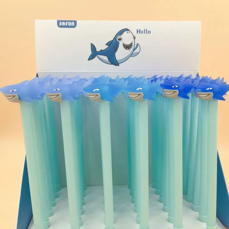 1pcs Deep Sea Shark Gel Pen Novelty Animal 0.5 Mm Black Blue Ink Canetas School Writing Stationery Office Supplies