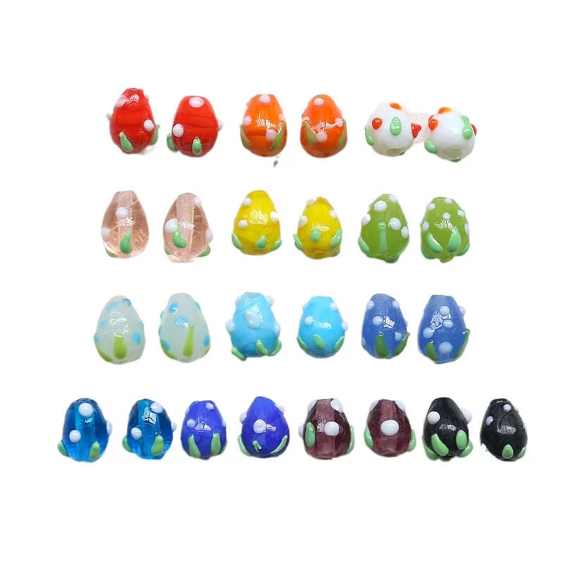 

11 * 12mm wave point design glass beads lovely beading material DIY hand made jewelry earrings hair accessories 6pcs