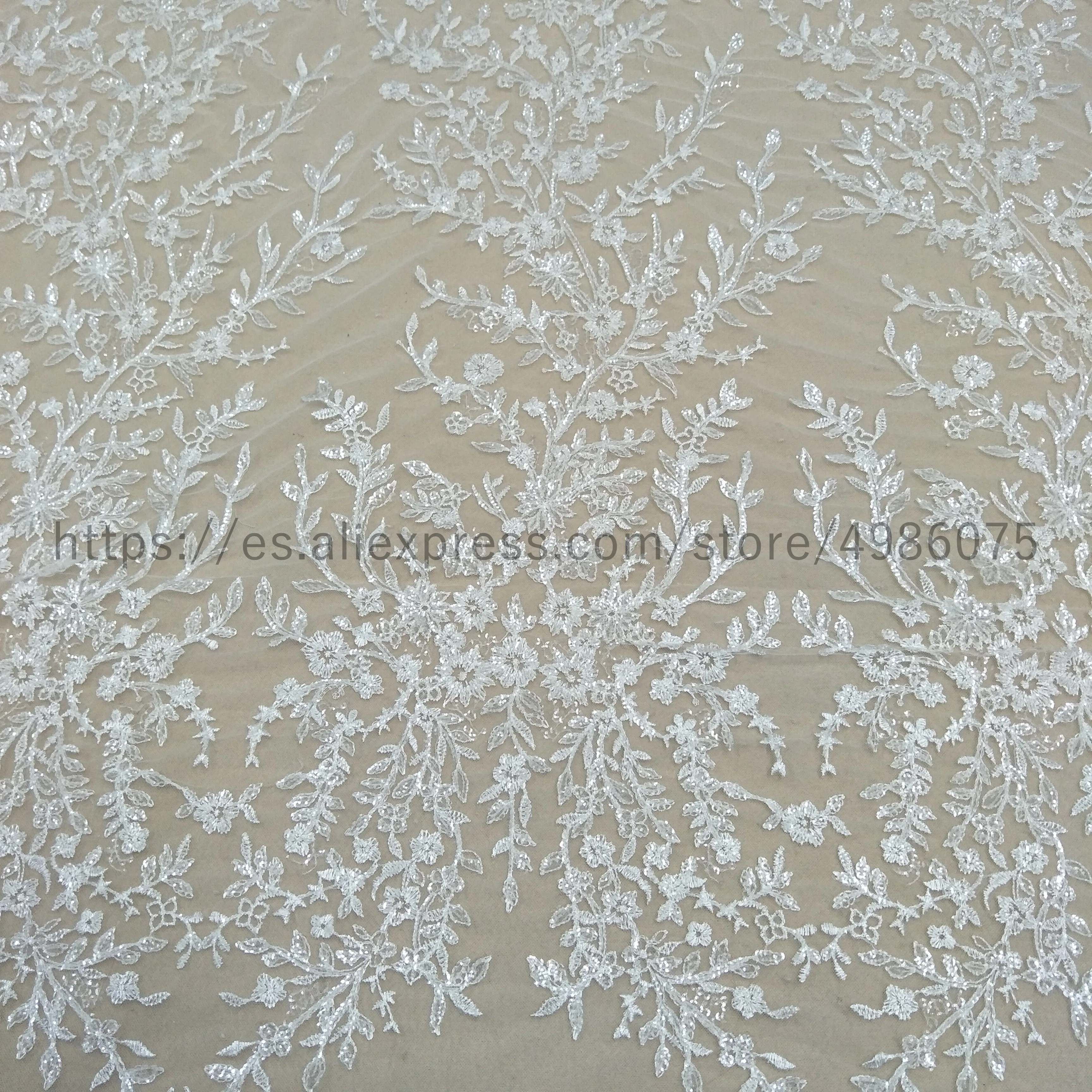 New arrival big flower suknia ślubna koronkowa tkanina 130cm szerokość kość słoniowa francuska koronka sprzedawana przez podwórze