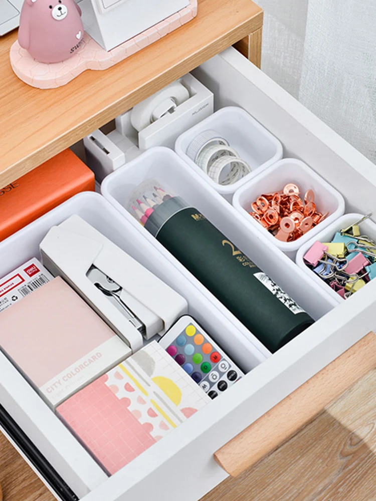 Sundries Jewellery Holder Kitchen Bathroom Storage Trays Make Up Organizer Box Storage Drawer Storage Box 8pc/set Closet  Cover