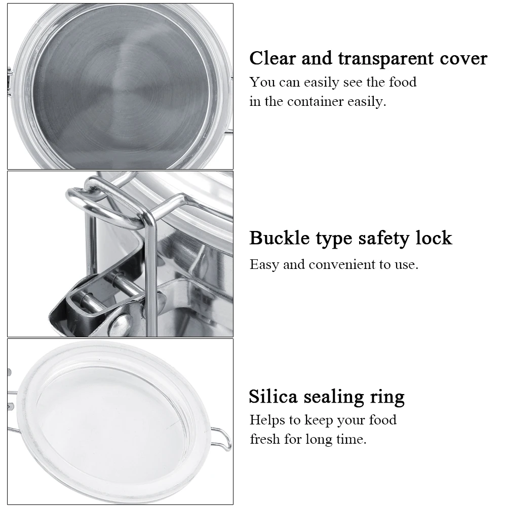 Aço Inoxidável Vedado Latas, Caixa De Armazenamento, Shredded Hidratante Jar, Fivela De Armazenamento, Café, Leite, Chá, Grão, Presente