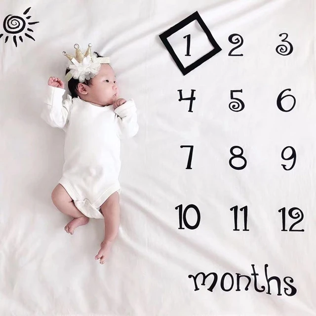 Baby Milestone Blanket Photography Prop Photography Baby Month Blanket Newborn Aliexpress