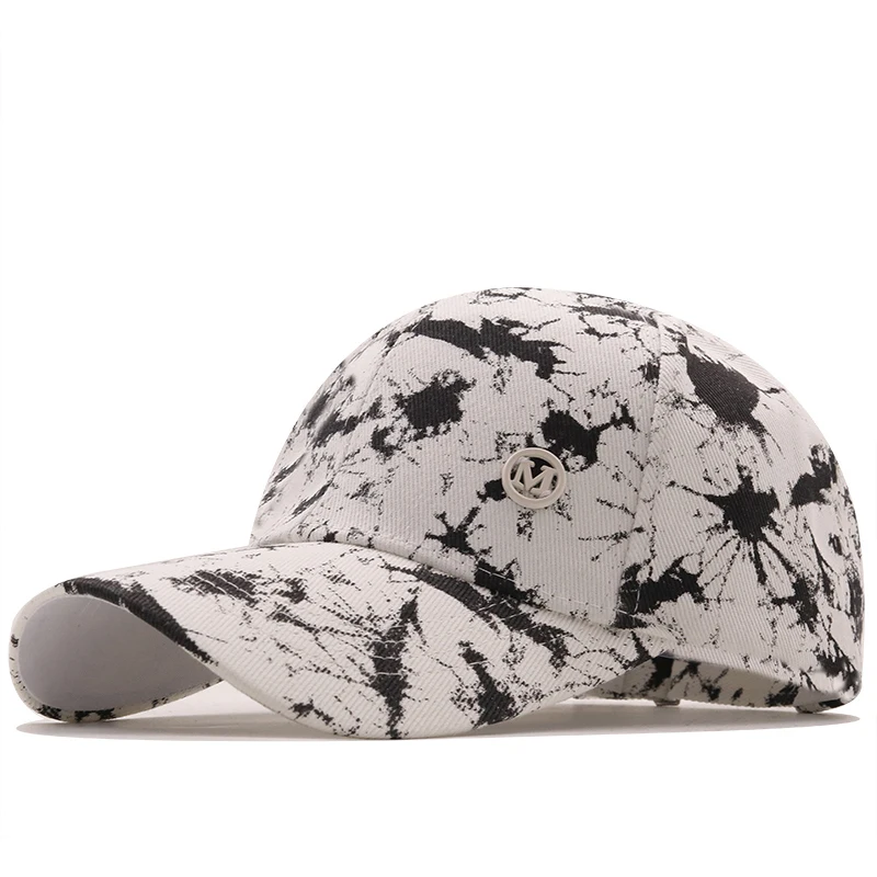 Simple Fashion Women Tie Dye Cap Multicolor Irregular Print Baseball Cap Female Outdoor Streetwear Summer Caps Hats