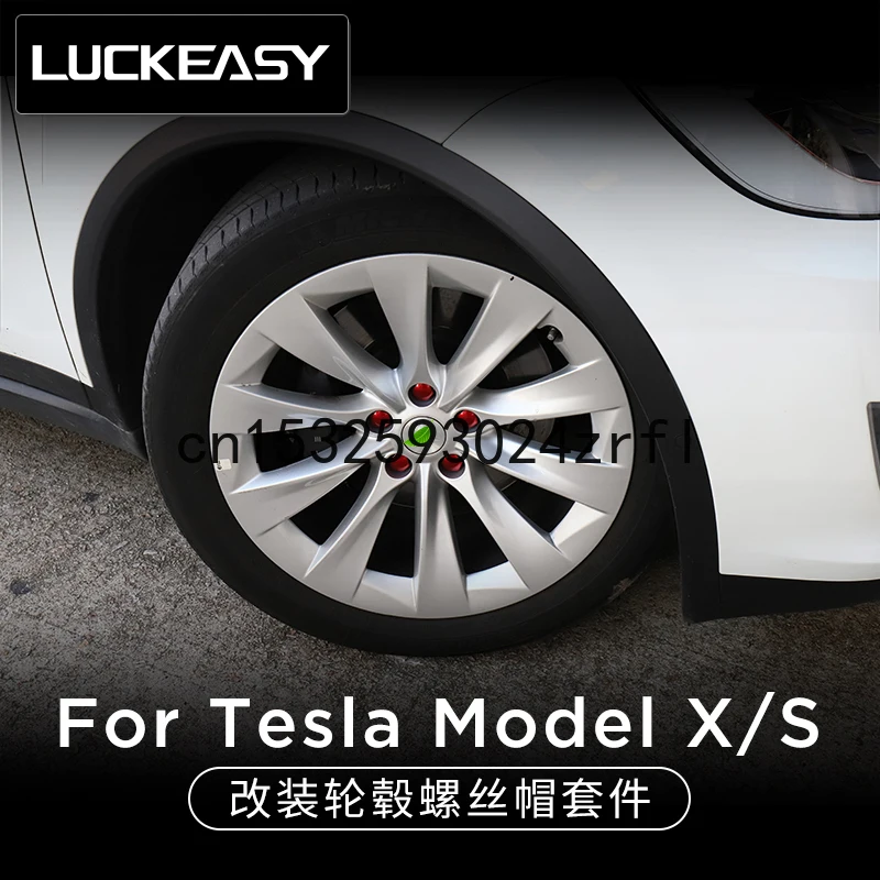 

For Tesla Model X S Hub Cover Kit Exterior Accessories Paint Bright Mirror Screw Cap Modification ABS