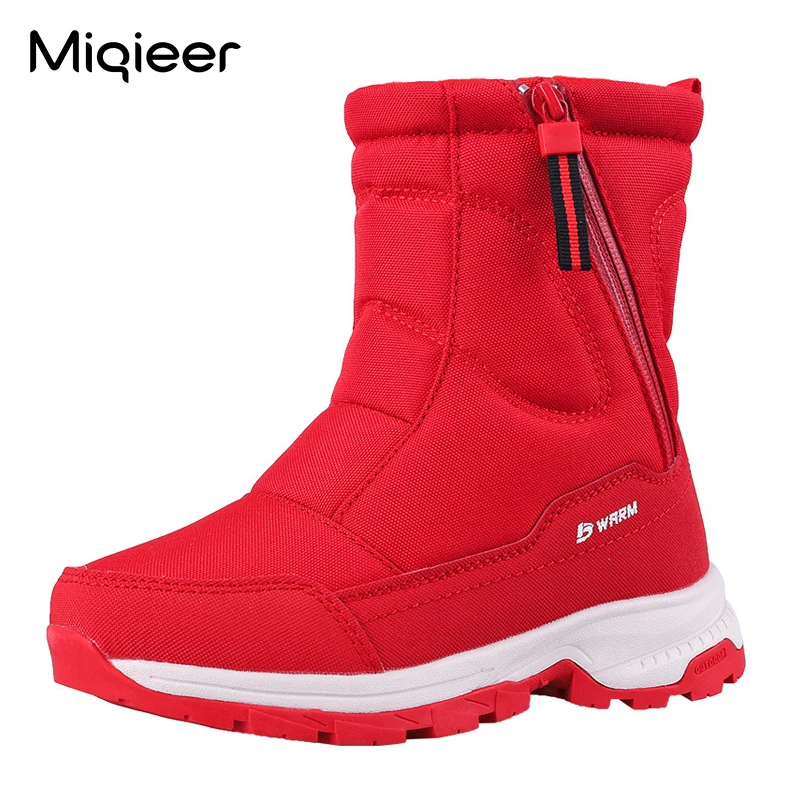 Winter Children Thicken Snow Boots Non-slip Plush Warm Boys Girls Casual Cotton Shoes Oxford Cloth Waterproof Wearable Booties