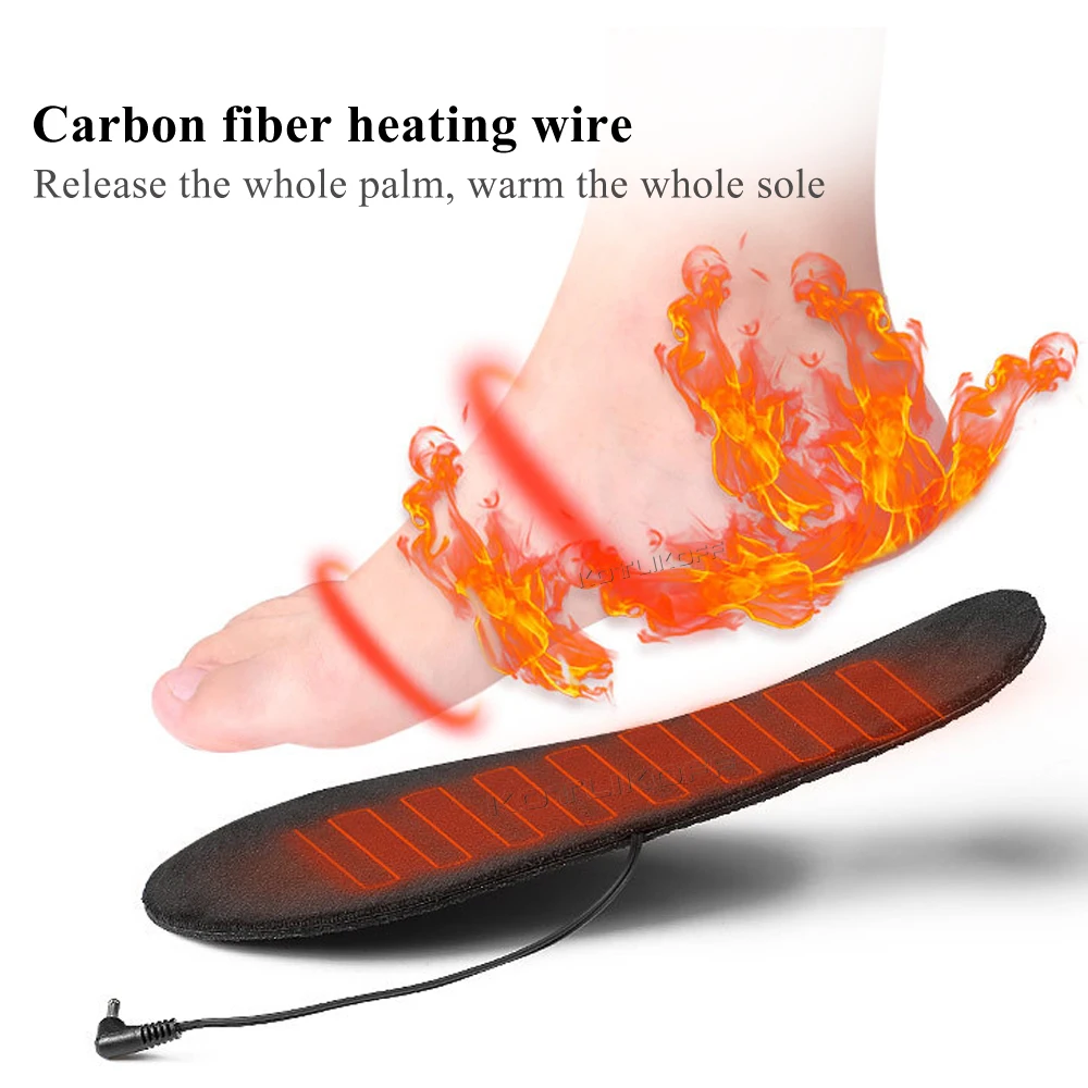 USB Electric Heated Insoles Women Men Heated Shoe Insoles Winter Outdoor Sport Feet Warming Insoles Foot Warming Pad Feet Warmer