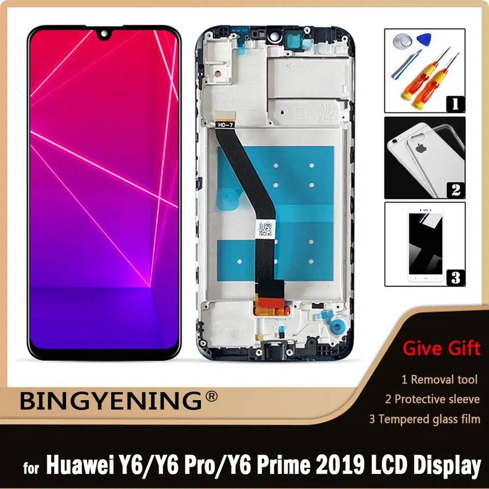 

Original For Huawei Y6 Pro 2019 LCD Display Screen Touch Digitizer Assembly For Huawei Y6 Prime 2019/Enjoy 9E With Frame Replace
