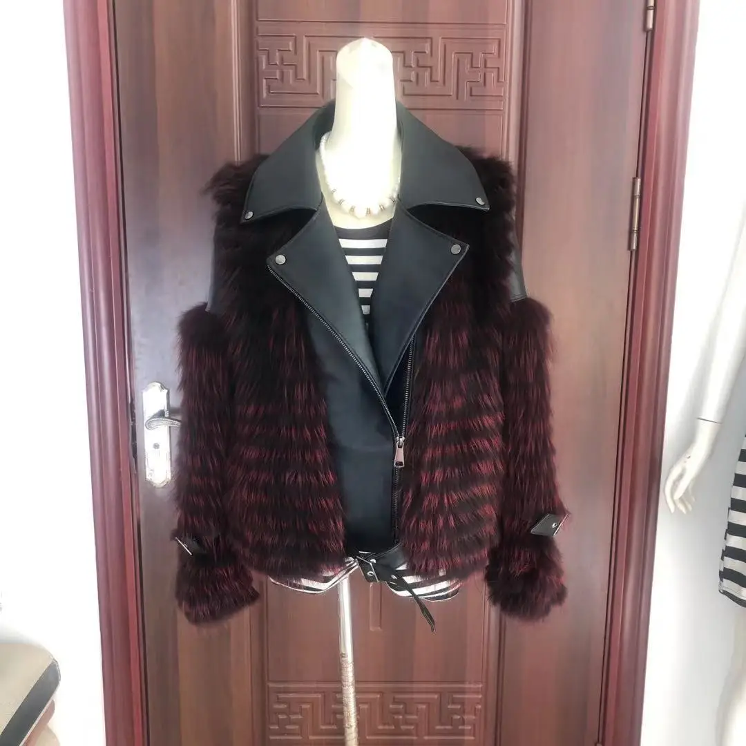 معاطف عصرية من فراء الثعلب الحقيقي معاطف جلدية سترة طبيعية سترة خارجية فاخرة للنساء 2025 شتاء جديد