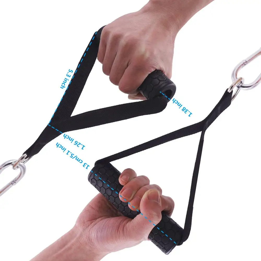 1 Pair Gym Resistance Bands Handles Anti-slip with D-ring Pull Rope Cable Machine Attachment Heavy Duty Equipment Accessories