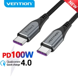 Vention kabel USB C na USB C 100W USB3.1 szybki kabel PD dla MacBook Pro iPad Pro Samsung S20 4K 5A kabel USB typu C ładowarka kabel danych