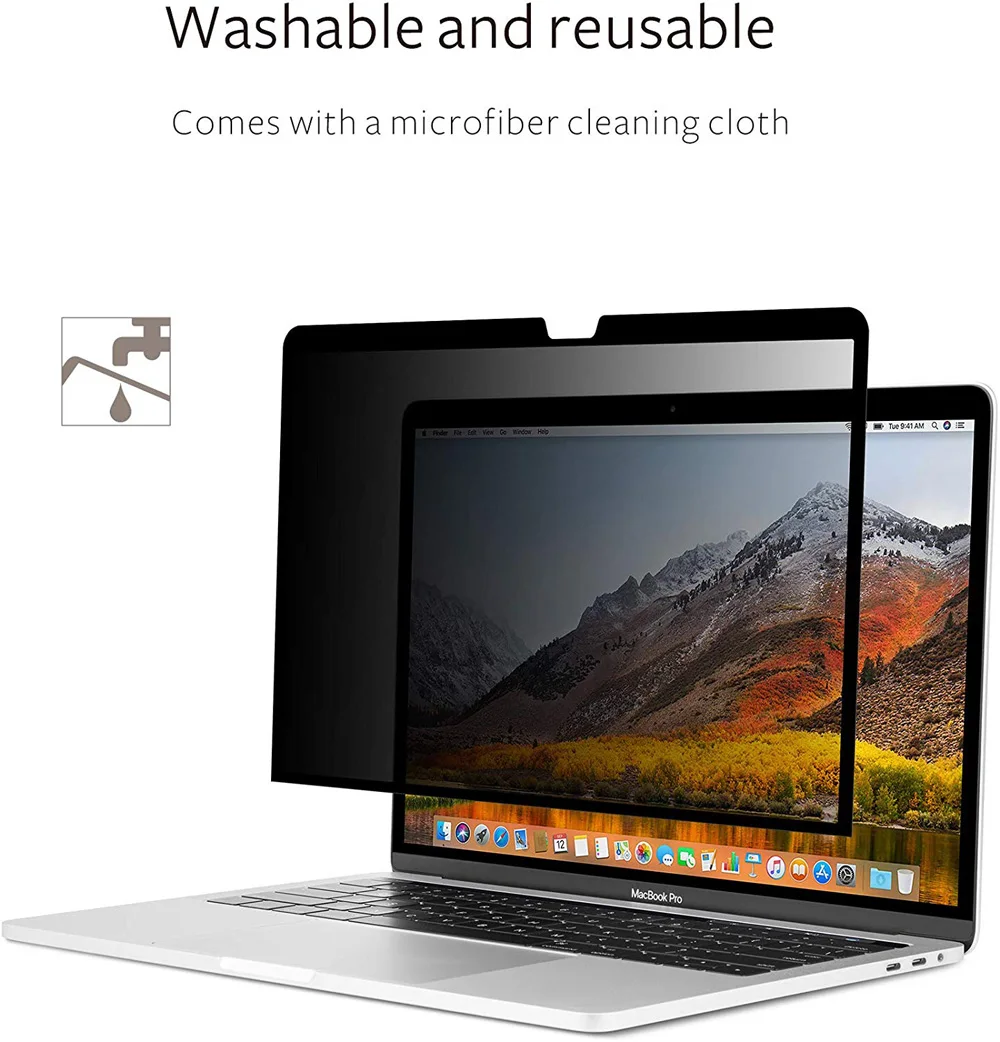 Película protetora para macbook pro touch bar, 15.4 polegadas, com filtro de privacidade, sem bolha