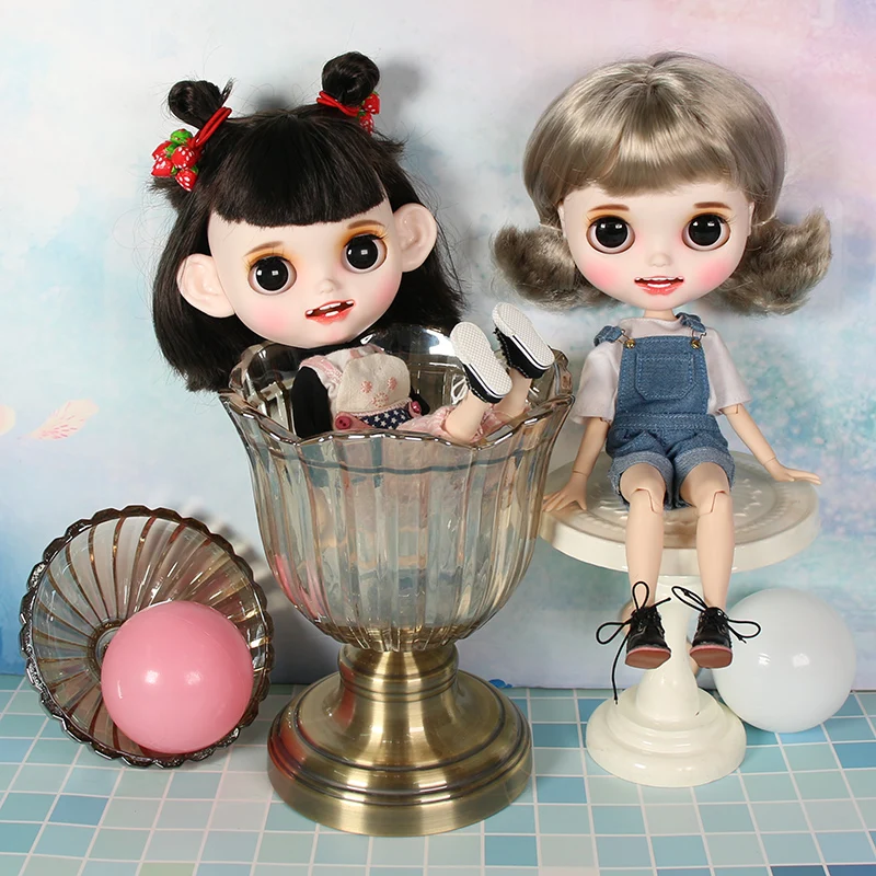 

ICY DBS Blyth Doll 1/6 Joint Body hand painted matte face white skin black and silver short hair suit 30cm DIY BJD SD toys gift