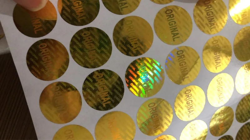 Stock Original hologram stickers 15mm round anti counterfeit laser stickers one time use ONLY 1000pcs lot