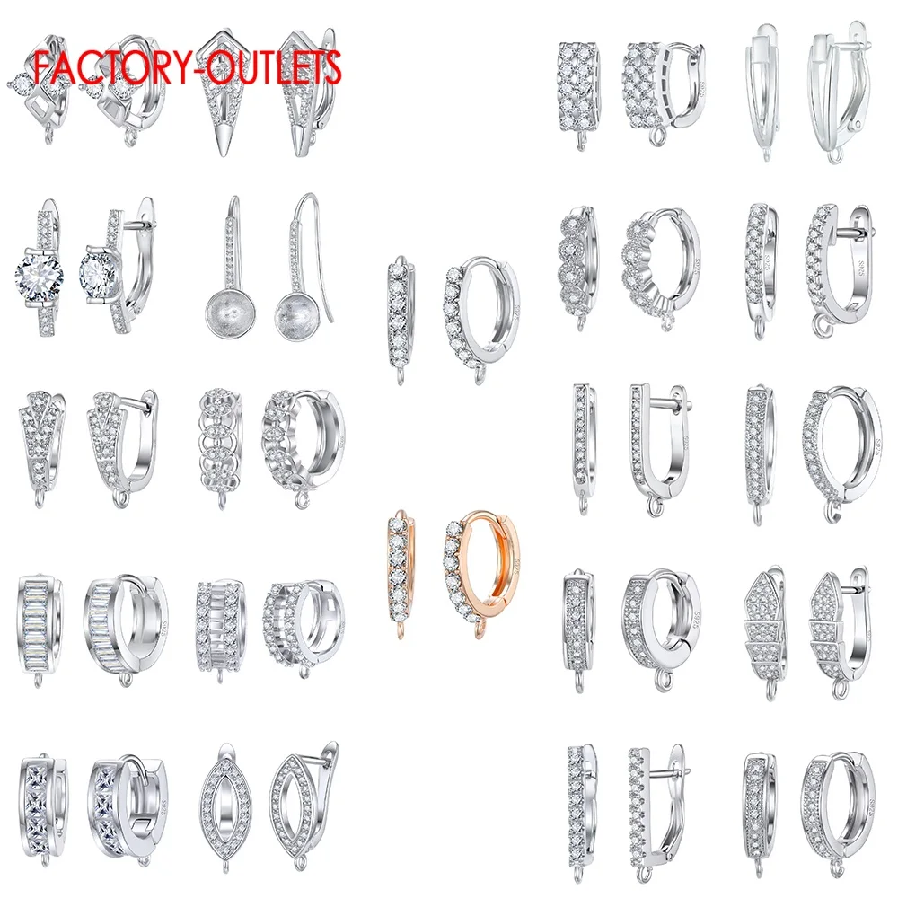 New Arrivals 925 Sterling Silver Earring Findings High Quality Fashion Jewelry Accessories For DIY Crystal Earring Findings