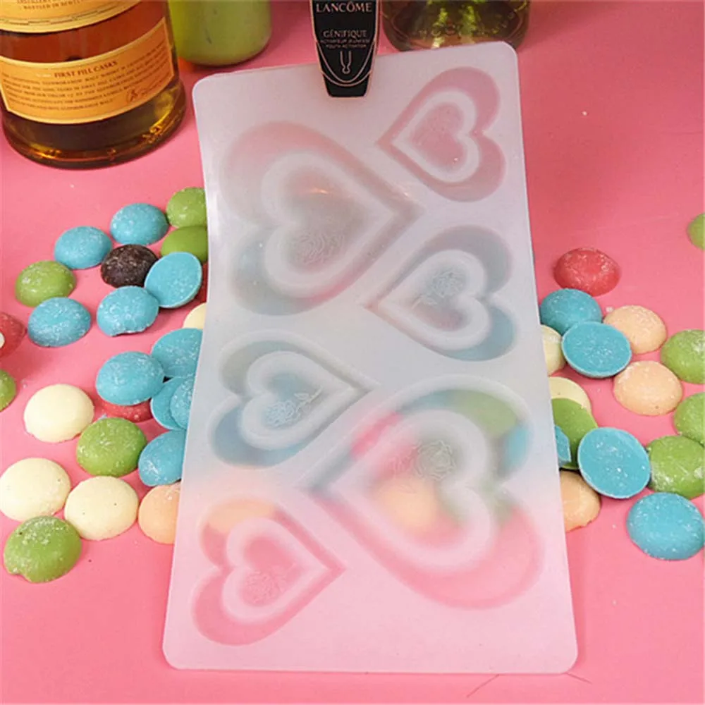 3D Heart Shape Chocolate Silicone Mold Cookie Wedding Cake Toppers Tools DIY Baking Mould Fondant Muffin Reusable Non-stick