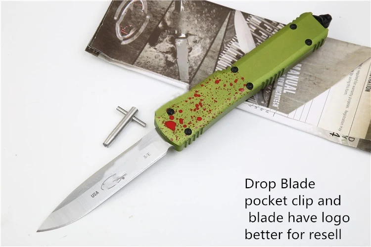 New UT / Bounty Hunter Zombie Aluminium Handle Steel Blade Survival EDC Camping Fruit Kitchenware Tool Key Utility Kitchen Knife