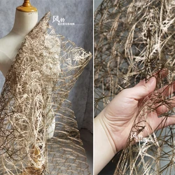 Hollowed Mesh Fabric Coffee Irregular Bird's Nest Texture DIY Handicrafts Flower Props Decor Creative Clothes Designer Fabric