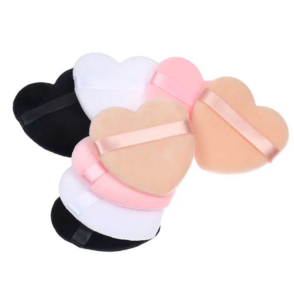 1/2Pcs Heart-shaped Velvet Facial Face Makeup Puff Cosmetic Makeup Cotton Sponge Puffs Make Up Tools