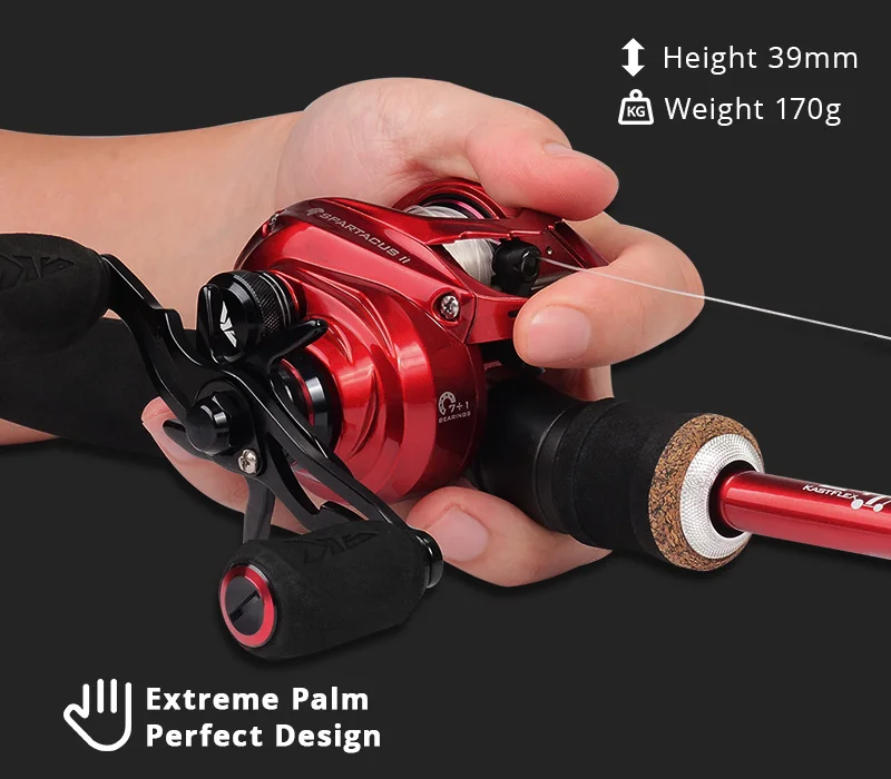 KastKing Spartacus II Ultra Smooth Baitcasting-Rolle, 8 kg maximale Zugkraft, 7+1 Kugellager, 7,2:1 Hochgeschwindigkeits-Übersetzungsverhältnis, Angelspule – Detail 12