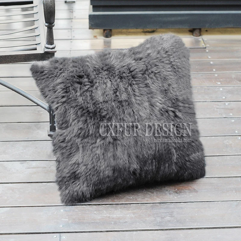 

Free Shipping CX-D-79G Home Decor Knitted Rabbit Fur Sofa Cushion Cover