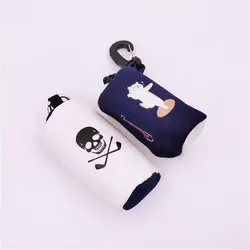 Mini bolsa pequeña con cremallera para pelota de Golf, bolso de accesorios de Golf, artículos deportivos de calavera Husky, bolsillos portátiles, 2 colores